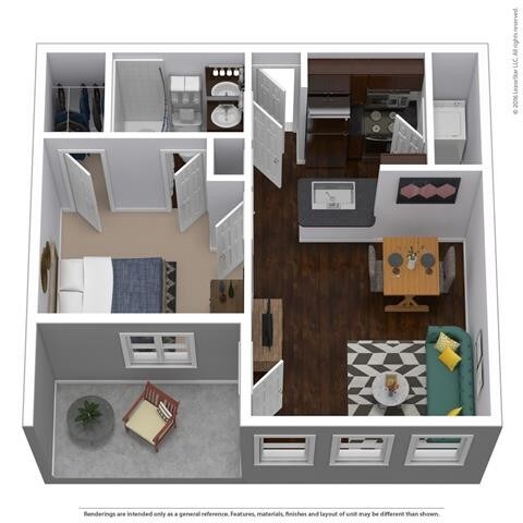 1 Bed • 1 Bath 18109 floor plan